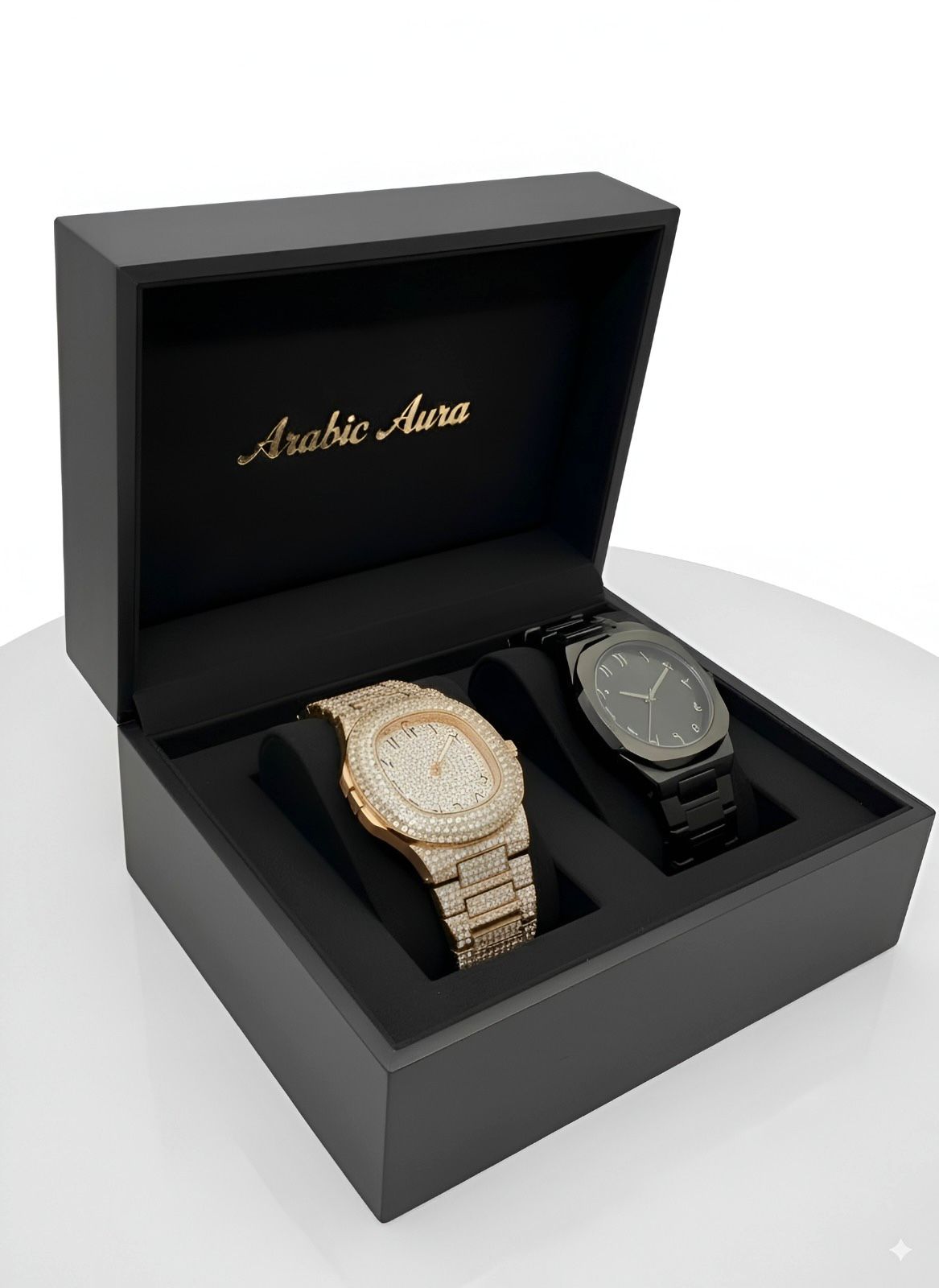 Arabic Aura Couple Watch set