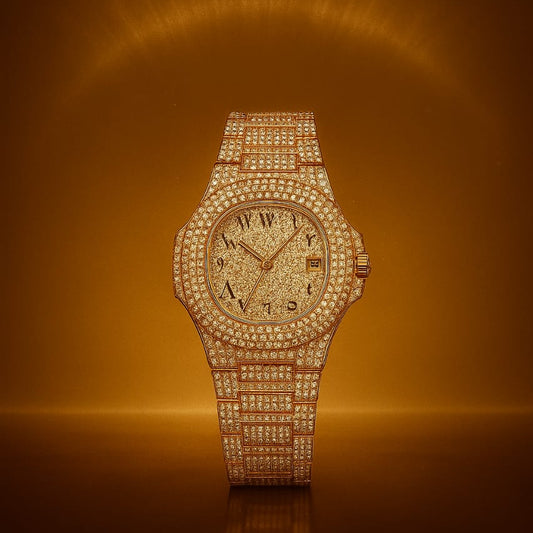 Arabic Dial Full Diamond Watch – Stainless Steel