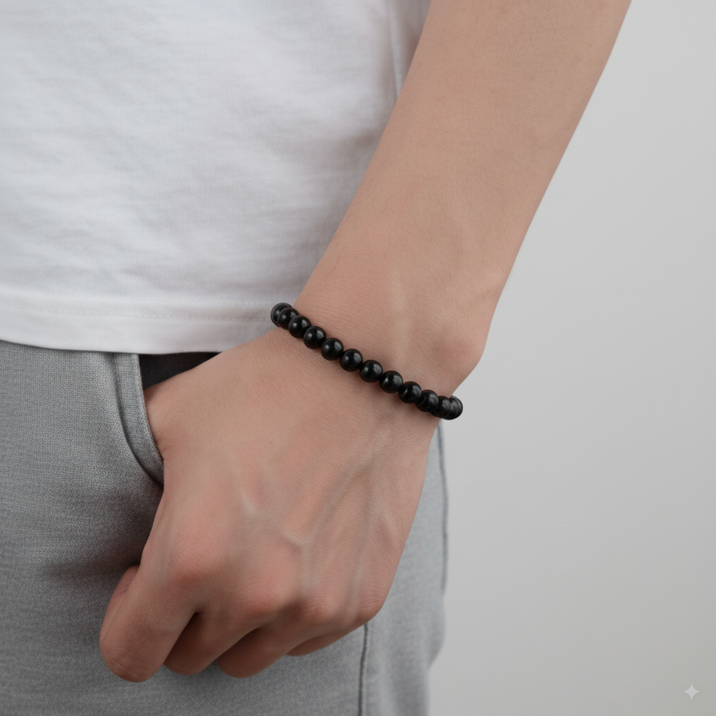 Black Bead Bracelet